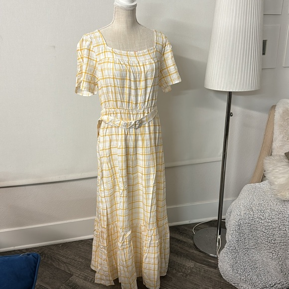 Haven Hearts NWOT Ruffle Hem Plaid Belted Maxi Dress - Picture 6 of 13